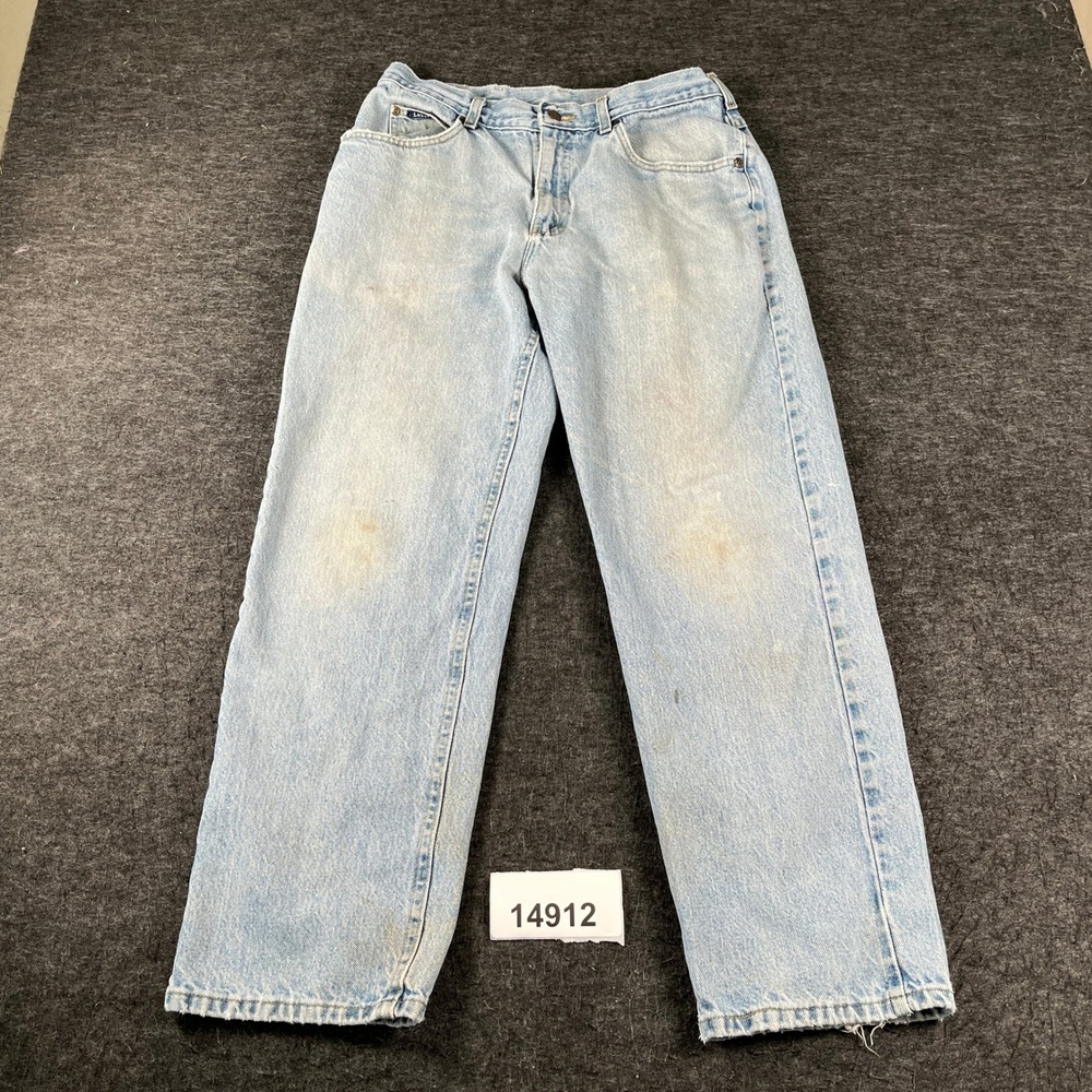Lee Jeans Mens 34x30 Light Blue Denim 5-Pockets Streetwear Straight Leg Outdoor